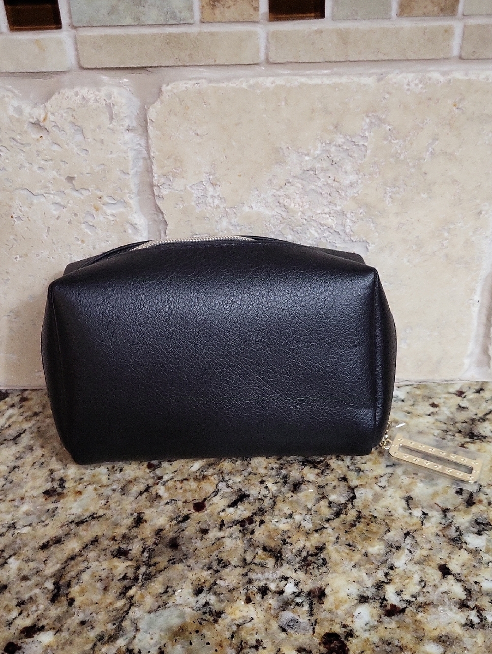 Dior Black Embossed Small Cosmetic Pouch - Picture 3 of 10